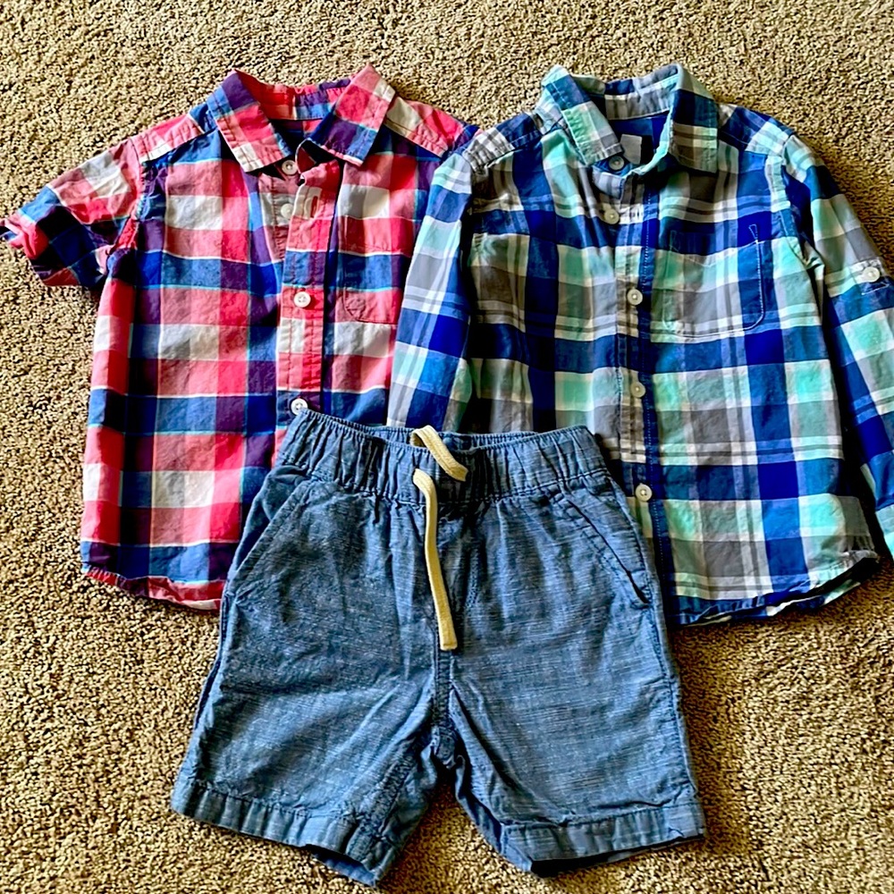 The Children’s Place shorts & two button up shirts 2T